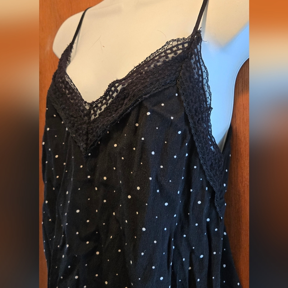 Stradavarius Black Polka Dot lace camisole szL - Picture 3 of 6